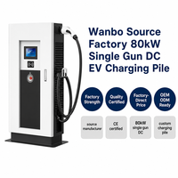 Station de recharge rapide DC Wanbo-574 à pistolet unique 80 kW avec refroidissement par volets, chargeur de VE, source directe usine