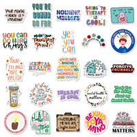 50 autocollants en PVC imperméables avec textes inspirants en anglais sur l'énergie positive et la santé mentale pour les skateboards, les ordinateurs portables, les tasses et les livres