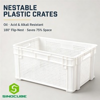 Panier de manutention en plastique Sinocube, caisse à fruits empilable, caisse de déménagement en plastique, caisse à légumes en plastique