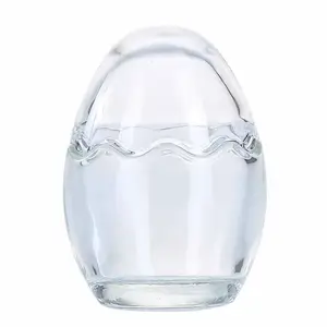 Tazza a forma di uova di pasqua bottiglia di vetro tazza di Mousse budino al caramello candela profumata tazza decorazione da scrivania