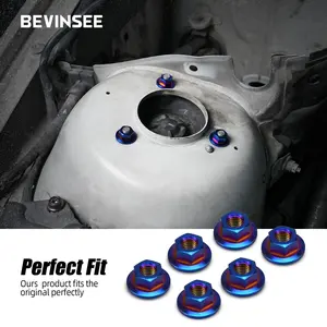 Bevinsee 6X superficie de titanio puntal quemado tuercas de torre de choque 31316769731 para BMW E46 E60 E92 E90 E88 E53 Z4 X1 X3 X5 1 3 5 Series