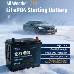 แบตเตอรี่ LiFePO4 12V45A 600CCA พร้อมระบบป้องกัน BMS, รองรับระบบสตาร์ท-สต็อป, ชาร์จเร็วในสภาพอากาศหนาวเย็น, แบตเตอรี่สตาร์ทสำหรับรถยนต์นั่งส่วนบุคคล - Product Image 3