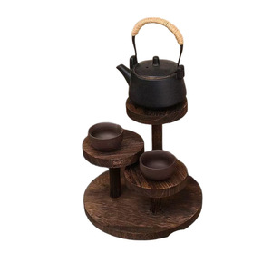Chinese Style Solid Wood Multi Layer Tea <b>Set</b> Shelf 3 Floors Desktop Storage Rack For Teapot <b>Teacup</b> Display - Product Image 5