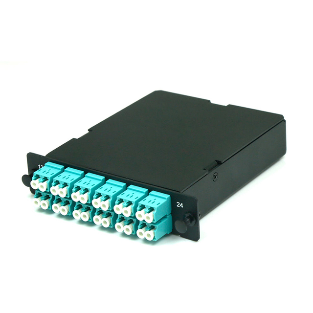 12/24 Fiber Multimode MPO/MTP LC OM3/OM4 Aluminum Fiber Optic Cassette for 5G Data Center Network Cabling System