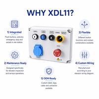 Boîtier d'inspection d'ascenseur XDL11 6 trous IP65 10A 220V, prise européenne en plastique, arrêt d'urgence, station de contrôle d'entretien d'ascenseur