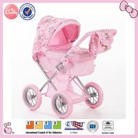 Vente en gros de landau OEM luxueux chariot de poupée en métal pour bébé porteur de poussette à poignée réglable jouets de jeu d'imitation