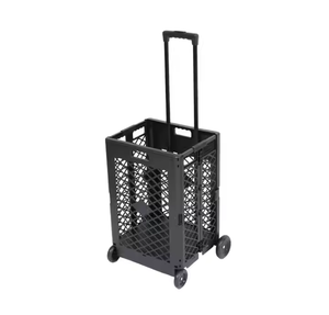 Carrito <span class=keywords><strong>de</strong></span> Almacenamiento Plegable Grande con Ruedas <span class=keywords><strong>de</strong></span> Malla - Carrito Utilitario <span class=keywords><strong>de</strong></span> Plástico Plegable con Mango Telescópico OEM Duradero <span class=keywords><strong>de</strong></span> 4 Ruedas para Compras - Product Image 1
