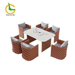 Ensemble de table à manger en aluminium haut de gamme avec cordes pour extérieur, jardin, patio, villa, camping, café et restaurant pour hôtels - Product Image 5