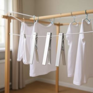 Ilan Mollette in Metallo 5mm 4 Pezzi Bianche K per Indumenti - Product Image 3