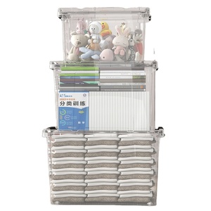 Clear Plastic Bin Plastic Wholesale Durable Lidded Storage With Handle Wheels Transparent Box Clear Plastic Bin