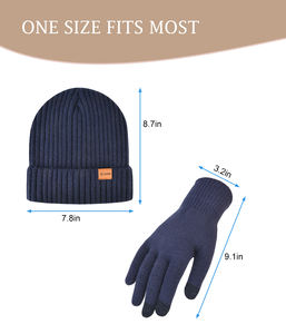 100% akrilik yumuşak sıcak aile kış bere eldiven seti ebeveynler ve çocuklar için eşleşen noel hediyesi fikir toptan - Product Image 6