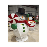 Fabrieksgroothandel op maat gemaakte buiten fiberglass sneeuwpop standbeeld onbreekbare sculptuur voor winter kerstdecoratie