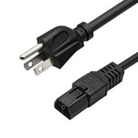 Kabel Daya HENG-WELL Bersertifikasi UL 30A 400V Saf-D-Grid SJT 14AWG Hitam NEMA 5-15P Kompatibel dengan Server UPS Cisco untuk Penggunaan Pusat Data