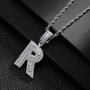 TZM9 plateado antiguo inglés personalizable nombre collar hombres moda estilo religioso aniversario caja diamante - Product Image 5