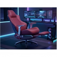 Fauteuil de jeu électrique en cuir avec fonction de levage et inclinaison, structure métallique pour ordinateur de bureau