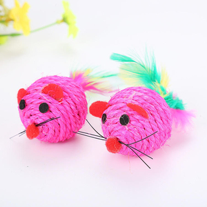 Durable Bite-proof Plush <b>Rat</b> <b>Toy</b> Colorful Feather Indoor Multi-cat Household Interactive Pet Teaser Mouse <b>Toy</b> for Cats - Product Image 4