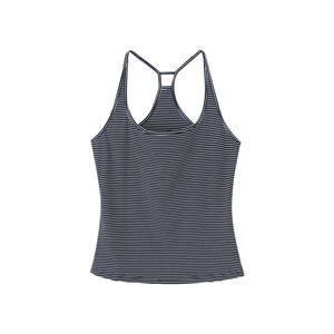 Runqi Débardeur tricoté rayé pour femme, col licou, coupe ajustée, décontracté, sous-vêtement N9243 - Product Image 1