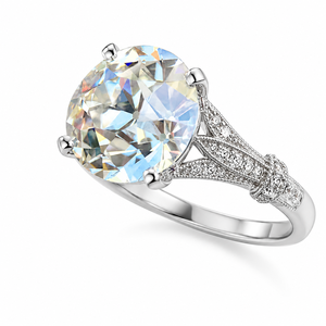 Anello artistico con pietra rotonda per donna, design con intarsi scintillanti, gioielli eleganti e alla moda - Product Image 3