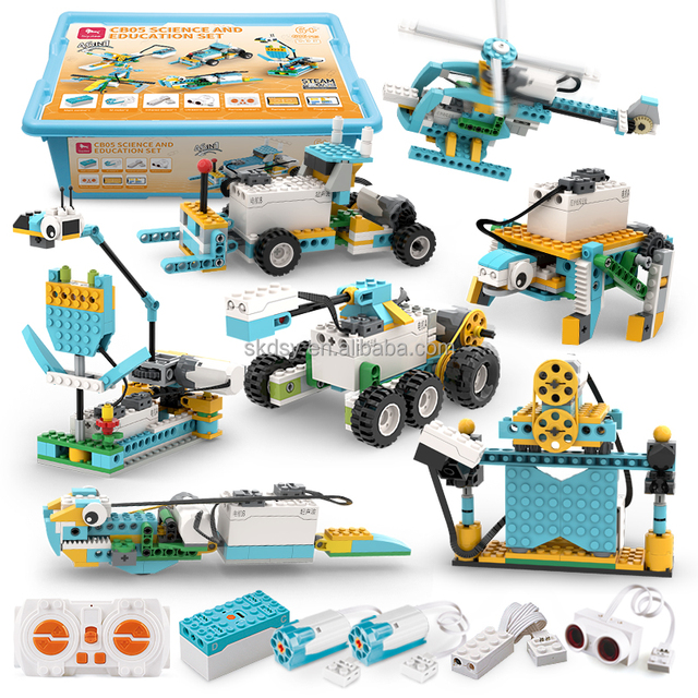 New 50-in-1 STEM DIY Programming Robot Kit Electronic Science Education Model Toy Compatible with WeDo 2.0 Robot Theme