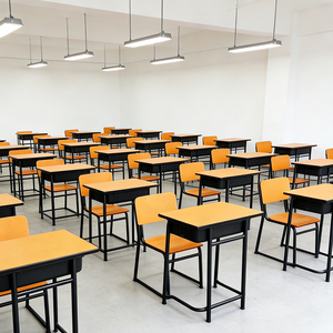 Muebles Escolares Más Vendidos, Juego de Escritorio y Silla Individual de Madera, Sillas Negras <span class=keywords><strong>para</strong></span> <span class=keywords><strong>el</strong></span> Estudio Diario y Actividades de los Estudiantes - Product Image 2