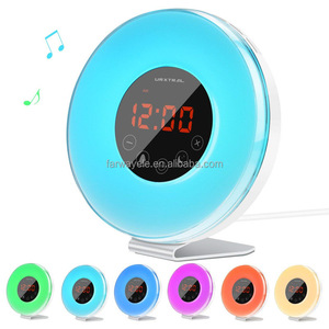 Réveil numérique LED <span class=keywords><strong>avec</strong></span> 6 couleurs interchangeables et <span class=keywords><strong>radio</strong></span> FM pour chambres à coucher, sons naturels multiples pour les dormeurs profondément endormis - Product Image 2