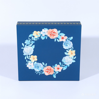 Boîtes d'emballage en papier rigide personnalisées, motif floral, laminage mat, gaufrage pour chocolat, sushi, bonbons, macarons, emballage cadeau