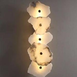 Applique murale en marbre, source de lumière LED E27 220V, design nordique, décoration de chambre à coucher et de salon - Product Image 1