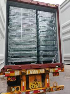 Conteneur en treillis métallique galvanisé Cage à palette européenne pliable pour le stockage en entrepôt Conception pliable conforme à <span class=keywords><strong>l</strong></span>'UE - Product Image 6