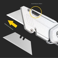 Couteau industriel pliant à trois vitesses pour découpe de papier et dénudage de câbles électriques, en alliage d'aluminium, robuste, pour usage transfrontalier