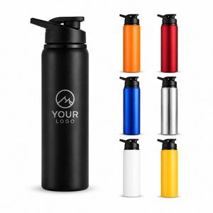 Bouteille de sport en acier inoxydable à paroi simple de 24 oz avec logo personnalisé, anti-fuite, écologique, en métal, pour la gym, avec couvercle - Product Image 1
