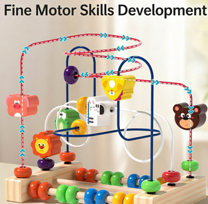 Blocchi di Costruzione Montessori per Bambini, Perline Colorate a Forma di Animali, Giocattoli Educativi in Legno per Neonati - Product Image 3