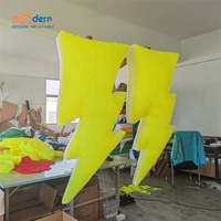 Ballon gonflable en forme d'éclair pour décoration de plafond de boîte de nuit, suspendu avec lumières LED RGB intégrées, ventilateur intégré, tailles 1m/2m