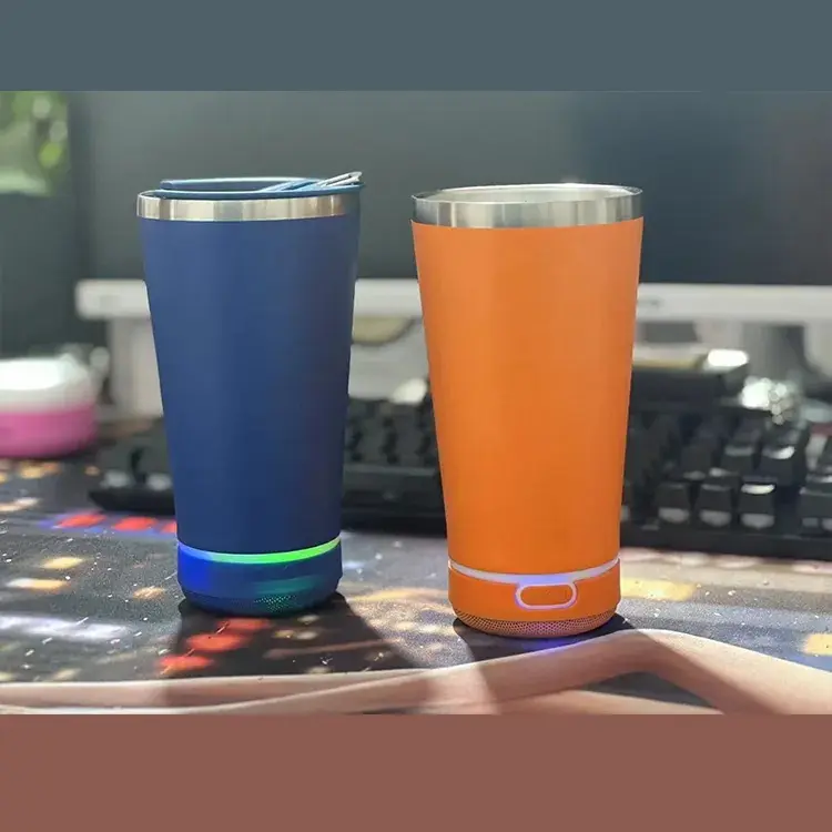 Logotipo personalizado Aço Inoxidável Inteligente Áudio Água Cup Bluetooth Áudio Água Cup Multifuncional Bluetooth Áudio Água Cup