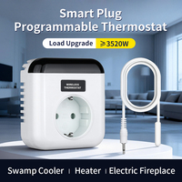 Nouvelle prise intelligente programmable avec thermostat Wi-Fi pour la compatibilité avec les appareils en plastique, application iOS/Android, DC/AC 90-250V 16A