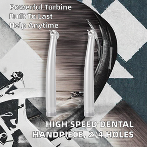 DUNBO Pieza de mano dental de alta velocidad, 2/4 orificios, turbina de aire, botón pulsador, rodamiento cerámico, acero inoxidable, certificado CE, Clase II, modelo - Product Image 2
