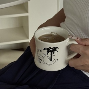 Wholesale Beach Theme Palm Tree Coffee Cup Ceramic Mug Custom Logo Printed - Product Image 5