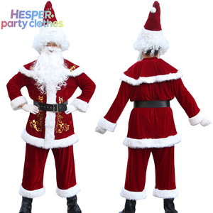Costume de Père Noël fantaisie pour homme HESPER, costume de Noël imprimé avec robe et pantalon pour les fêtes d'adultes, avec un personnage de la télévision - Product Image 2
