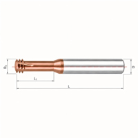 Fraise à fileter 3 dents UNC UNF pour acier, en carbure monobloc revêtu, pour usinage CNC, usage général, haute vitesse, spirale profonde, précision