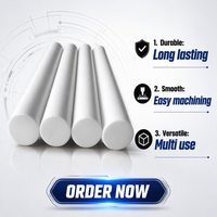 Barre en PTFE pour sièges de soupapes, moulée en usine, pure, résistante aux hautes températures et aux produits chimiques, cylindre lisse et solide, stock de barres en PTFE vierges pour usinage CNC