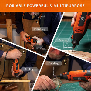 Herramienta Rotatoria Eléctrica DIY <span class=keywords><strong>Dremel</strong></span>, Mini Taladro para Uñas, Kit de Pulido con Velocidad Variable, Mandril sin Llave Multiusos, <span class=keywords><strong>Eje</strong></span> <span class=keywords><strong>Flexible</strong></span>, 160W - Product Image 2