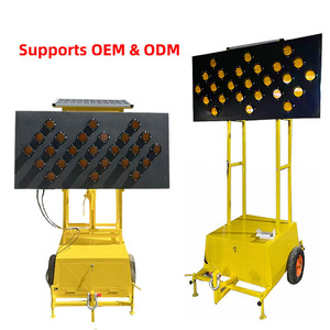 Señalización LED de Seguridad Vial con Energía Solar, Plegable, Elevable, Montada en Remolque, con Clasificación IP65, No Reflectante - Product Image 1