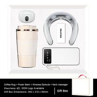 Ensemble cadeau d'entreprise de luxe personnalisé 2026 avec logo, mug promotionnel, parapluie de massage du cou, cadeau de nouvel an