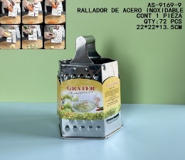 Grattugia esagonale in metallo 22x13,5 cm, utensile da cucina resistente per verdure e frutta, funzionamento manuale, lavaggio a mano consigliato. - Product Image 3