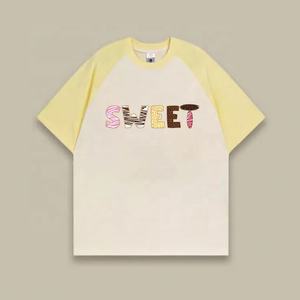 Custom Puff Print <b>T</b> <b>Shirt</b> Contrast Color <b>Collar</b> and Cuff Raglan Sleeve <b>T</b> <b>Shirts</b> - Product Image 1