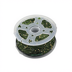 Guirlande lumineuse de Noël pour arbre de Noël, LED verte Cooper Fairy, 2m, IP44, blanc chaud, rotin vert foncé - Product Image 4