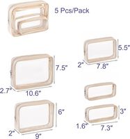 Ensemble de 5 sacs organisateurs pour couches, transparents, imperméables, en TPU, pour enfants, trousse de toilette, ensemble de rangement de voyage, pochettes cubiques pour bébé, allaitement