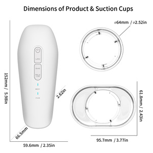 Appareil de beauté rechargeable 2 en 1 pour le visage et le corps, masseur à ventouses 1800 mAh avec 2 ventouses pour le soin de la <span class=keywords><strong>cellulite</strong></span> - Product Image 3