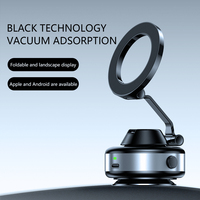 Support de téléphone portable magnétique électronique pliable à 2 côtés avec rotation à 360 degrés, en ABS + alliage de zinc, pour voiture et bureau, avec port Type-C