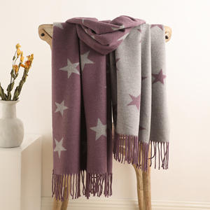 Hete Verkoop Herfst Winter Unisex Ster Deken Sjaals Custom Ontwerpen Zacht Warm Lang Kasjmier Dames Dikke Winter Lange Sjaal - Product Image 3