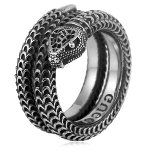 Anillo de serpiente yunique, color acero, unisex, gótico, con forma de animal, regalo de joyería FY28094 - Product Image 1